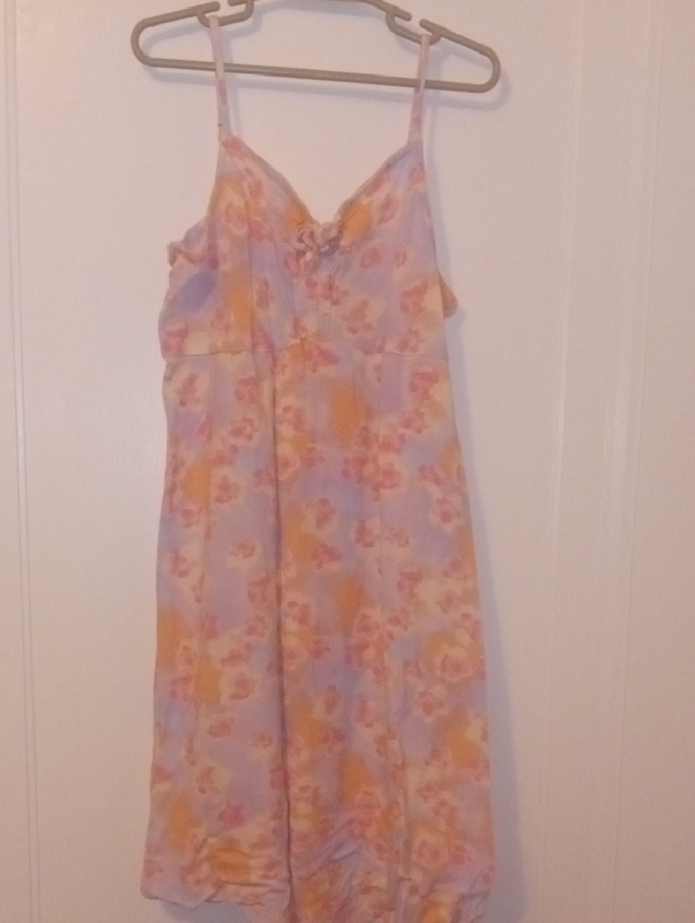 girl xl spaghetti strap dress purple pink with pink sheer overlay top